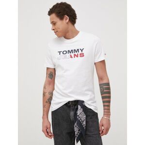 Tommy Jeans pánské bílé triko - XXL (YBR)